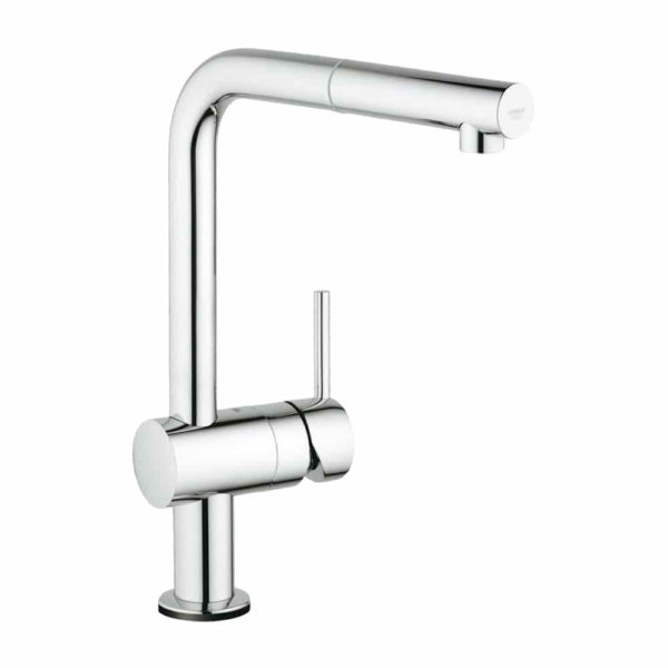 GROHE Minta keukenkraan uittrekbare L uitloop chroom inclusief installatie