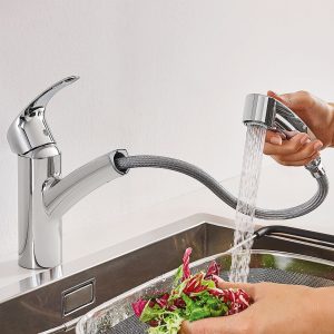 GROHE Eurosmart keukenkraan met uittrekbaar uitloop inclusief montage