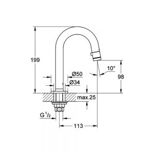 GROHE universal fonteinkraan C-uitloop chroom 20201000